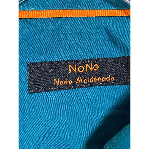 NoNo Maldonado Blue Single Needle Tailoring Button Down Pocket Shirt Mens Small - Picture 4 of 6